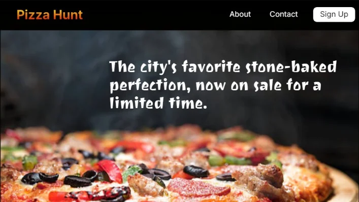 Food Website(Pizza Hunt)