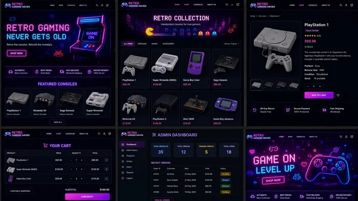 Retro Gaming Haven (E-commerce website)