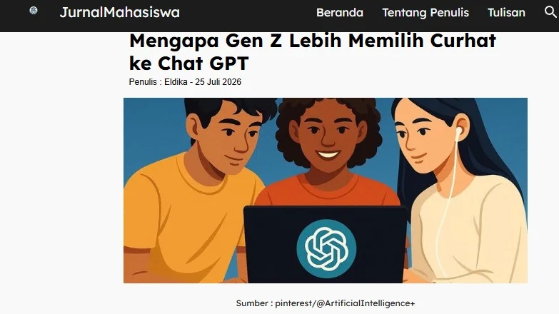 Artikel Tentang Gen Z Yang Lebih Memilih Curhat Ke Chat GPT