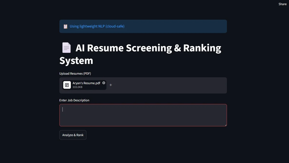 AI Resume Screening Tool