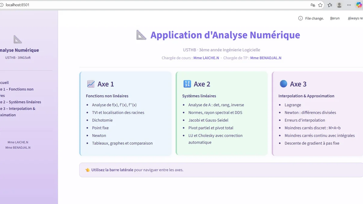 Application d'Analyse Numérique