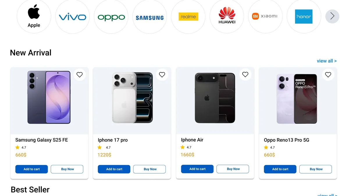 E-commerce(Phone Shop and Accessories)