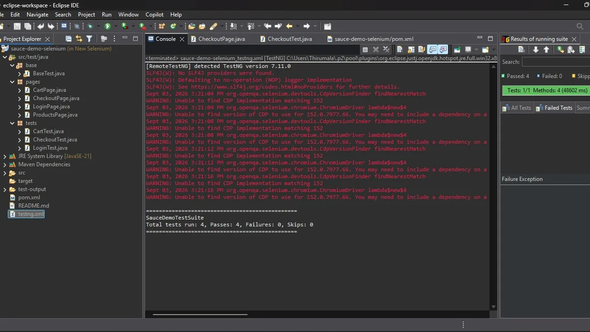 SauceDemo E-Commerce Website – Automation Testing
