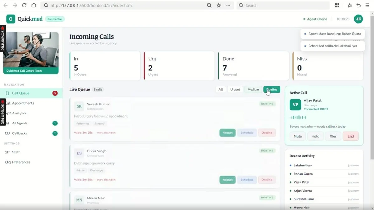 AI-med call scheduler